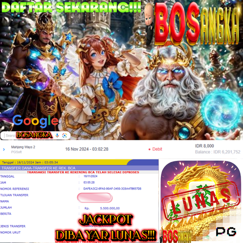 SELAMAT KEPADA ID BOSXXXX JACKPOT PERMAINAN MAHJONGWAYS2 PG SOFT DI WEB BOSANGKA