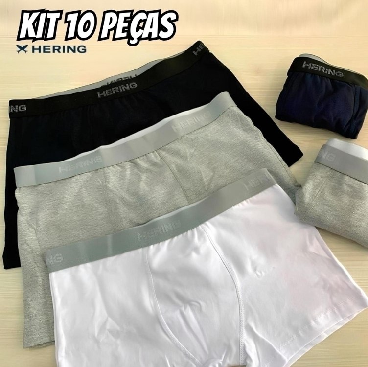 Kit 10 Cuecas Boxer Com Elástico Personalizado Hering