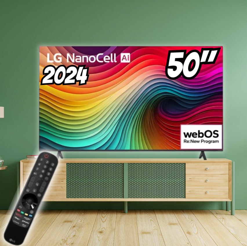 Smart TV 50″ 4K LCD LED NanoCell LG 50NANO80TSA WebOS 24 Processador α5 Ger7 Wi-Fi e Bluetooth com Alexa 3 HDMI 2 USB