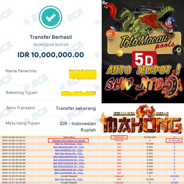SELAMAT KEPADA ID XXXX JACKPOT PERMAINAN TOTOMACAU 5D GAMES DI WEB SHIOJITU