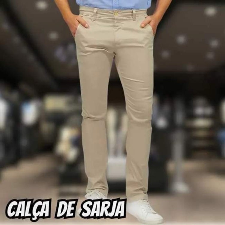 Calça De Sarja Masculina Bolso Faca/embutido C/ Lycra