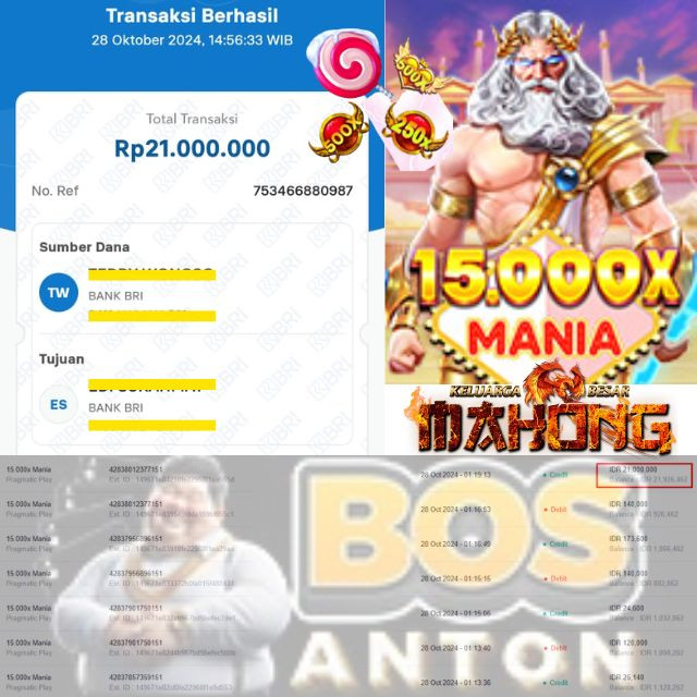 SELAMAT KEPADA ID XXXX JACKPOT PERMAINAN  Slot Mania 15000x by Pragmatic Play DI WEB BOSANTON