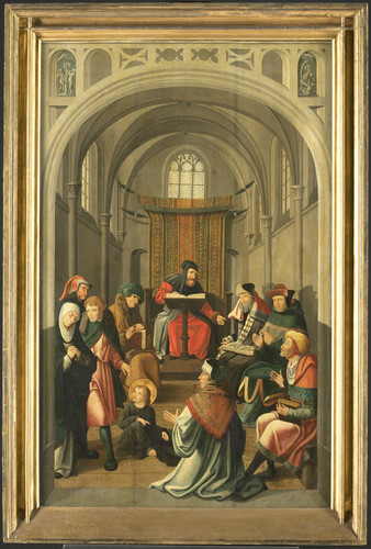 Meester van Alkmaar Алтарь с Иисусом. Иисус учится в храме (лицевая), ca.1520 35, 130,8 cm х 81 cm, 