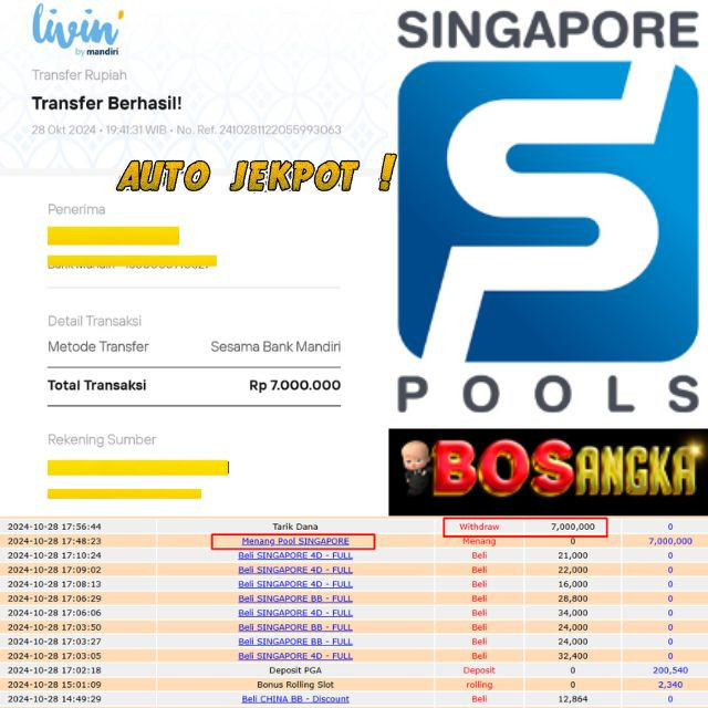 SELAMAT KEPADA ID XXXX JACKPOT PERMAINAN SINGAPORE POOL DI WEB BOSANGKA