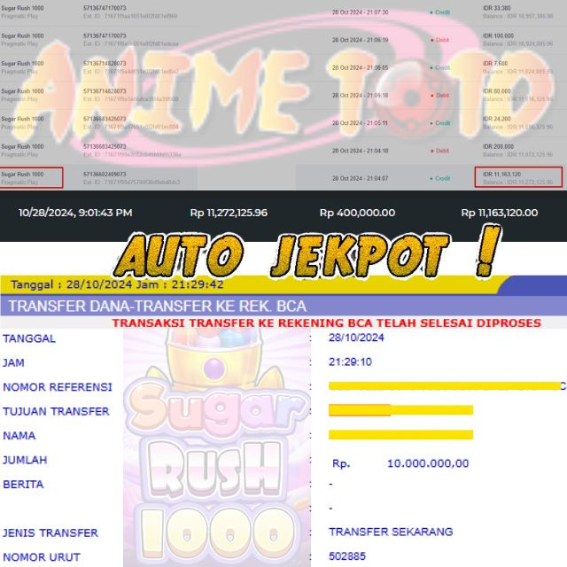 SELAMAT KEPADA ID XXXX JACKPOT PERMAINAN Sugar Rush 1000 (Pragmatic Play) DI WEB ANIMETOTO