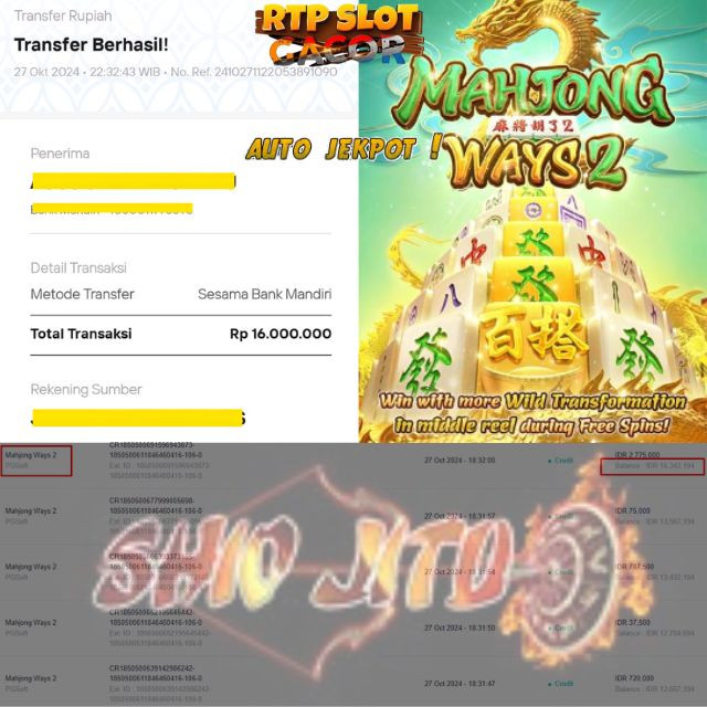 SELAMAT KEPADA ID XXXX JACKPOT PERMAINAN Mahjong Ways 2 Slot - PG Soft DI WEB SHIOJITU