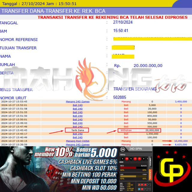 SELAMAT KEPADA ID XXXX JACKPOT PERMAINAN POOL CHINA & 24D SPIN LIVEGAME DI WEB MAHONGTOTO