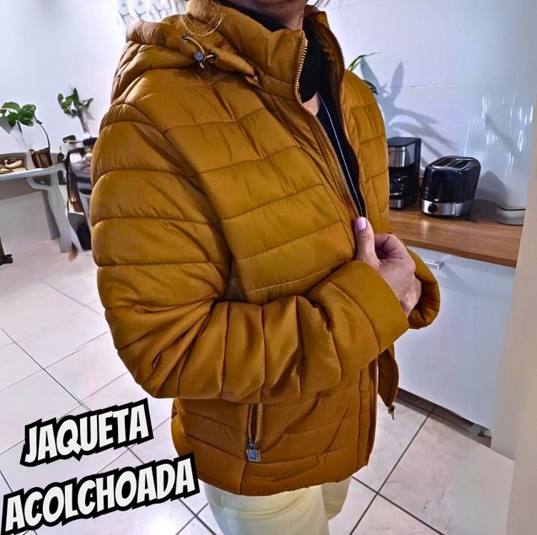 Jaqueta Acolchoada Com Zíper E Bolsos Facinelli