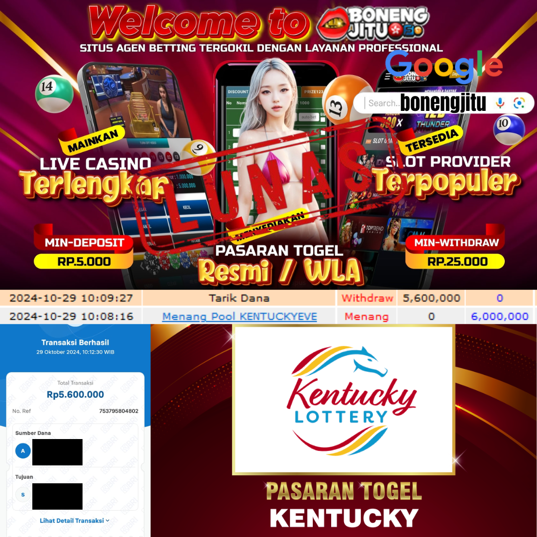 SELAMAT KEPADA ID KOXXXX JACKPOT POOL KENTUCKYEVE DI WEB BONENGJITU