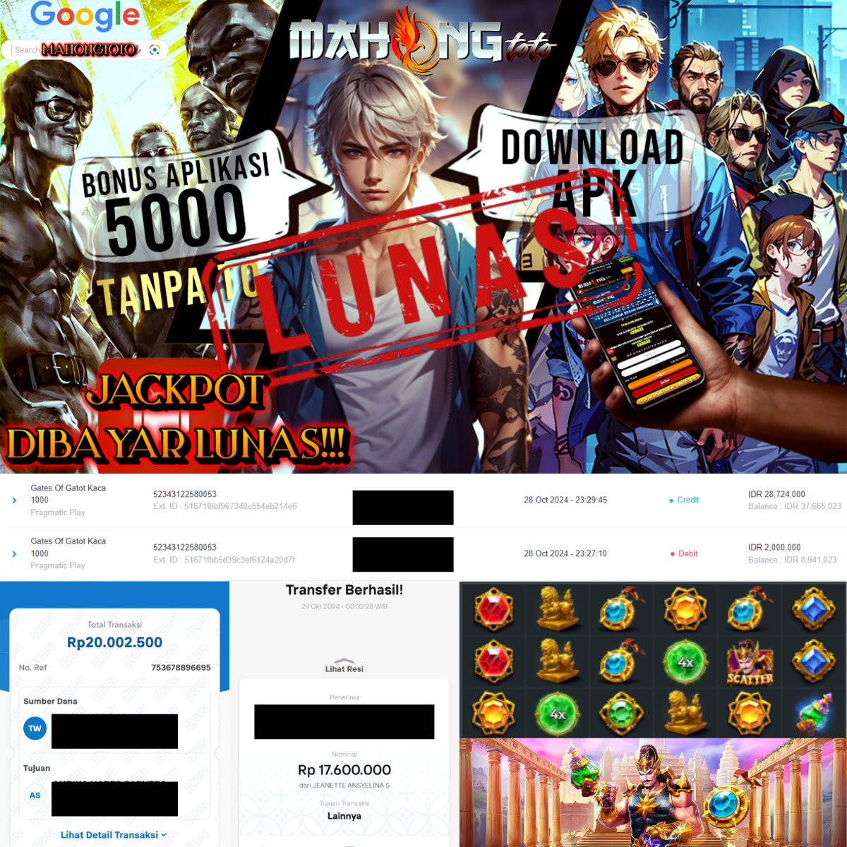 SELAMAT KEPADA ID LINGXXX JACKPOT PERMAINAN GATES OF GATOTKACA Pragmatic Play DI WEB MAHONGTOTO