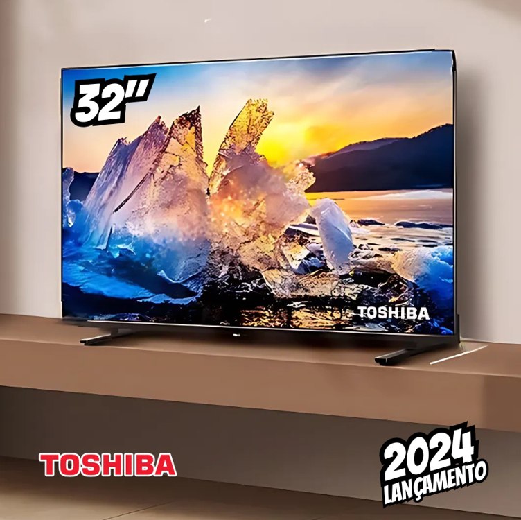 Smart TV 32” Toshiba HD TB020M Tela DLED com Assistente de Voz Integrado, Vidaa, Wi-Fi, USB, HDMI