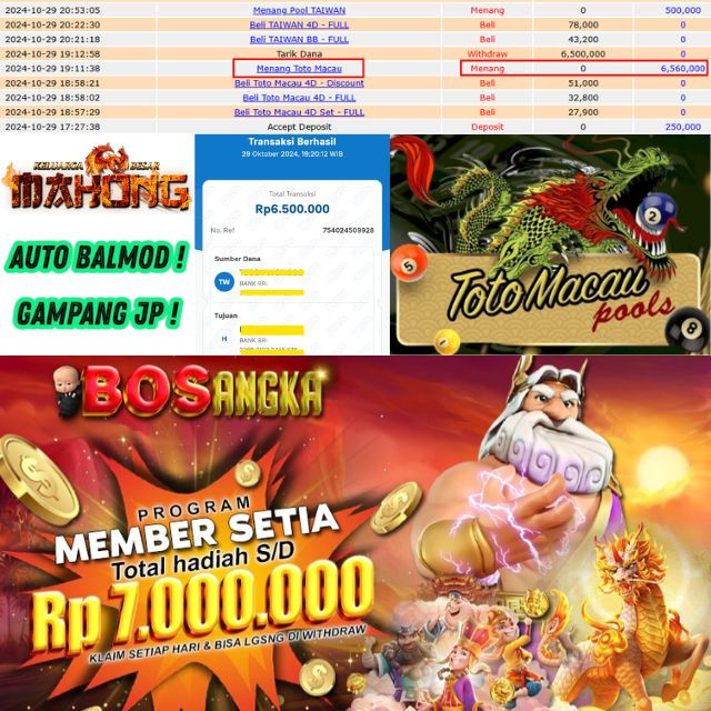 SELAMAT KEPADA ID XXX JACKPOT PERMAINAN POOL TOTOMACAU DI WEB BOSANGKA