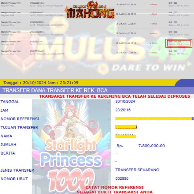 SELAMAT KEPADA ID XXXX JACKPOT PERMAINAN Starlight Princess 1000 - Pragmatic Play DI WEB MULUS4D
