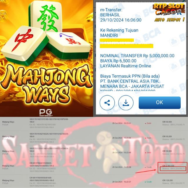SELAMAT KEPADA ID XXX JACKPOT PERMAINAN Mahjong Ways Slot - PG Soft DI WEB SANTETTOTO