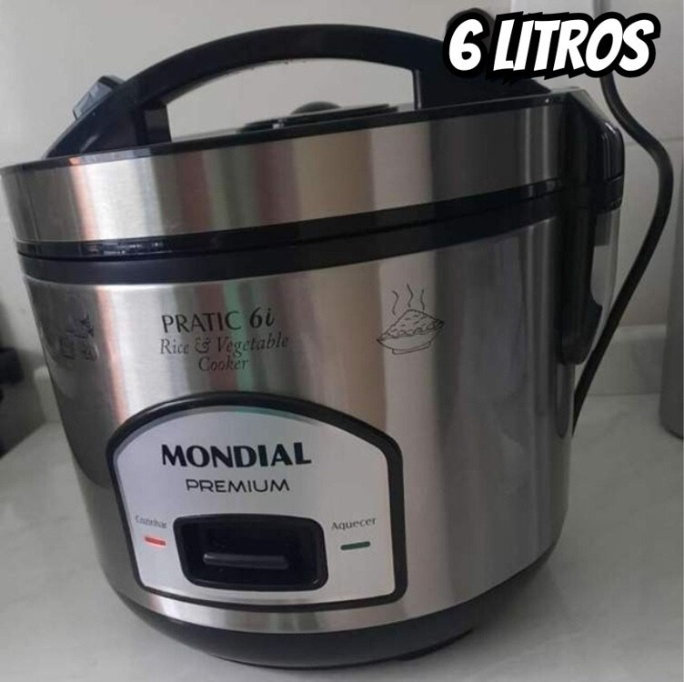 Panela Elétrica de Arroz, Mondial, Preto/Inox, 500W, 220V – PE-43-6X