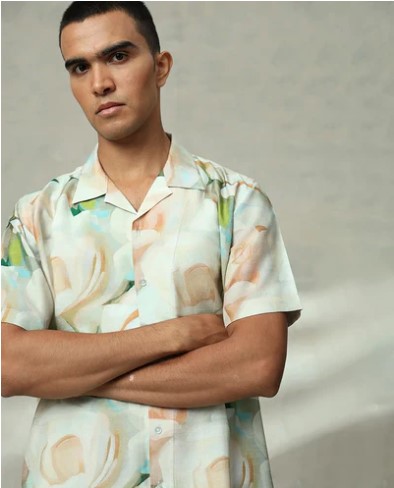 CREAM BROWN PRINT COTTON SHIRT.jpg