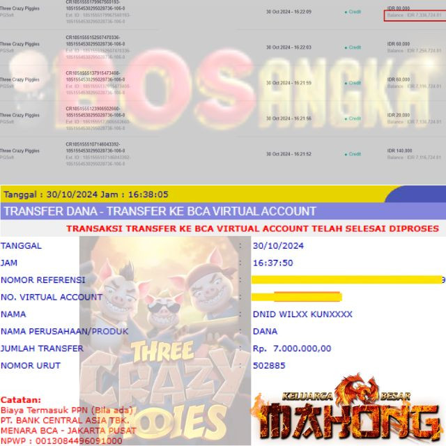SELAMAT KEPADA ID XXXX JACKPOT PERMAINAN Three Crazy Piggies Slot - PG Soft DI WEB BOSANGKA