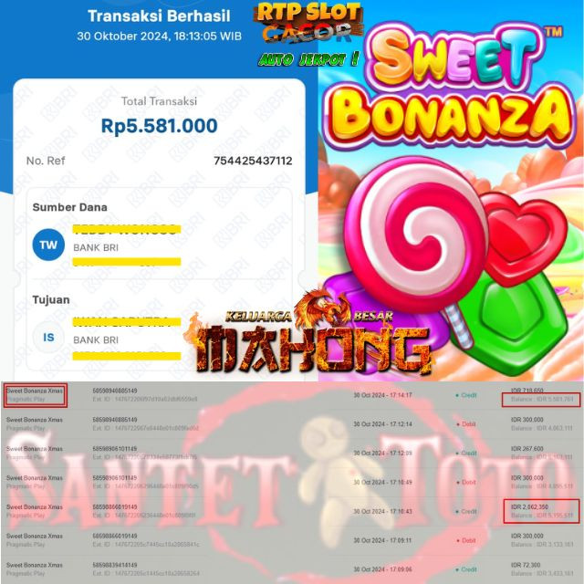SELAMAT KEPADA ID XXXX JACKPOT PERMAINAN Sweet Bonanza Slot by Pragmatic Play DI WEB SANTETTOTO
