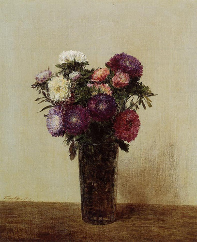 Fantin Latour Henri Vase of Flowers Queens Daisies