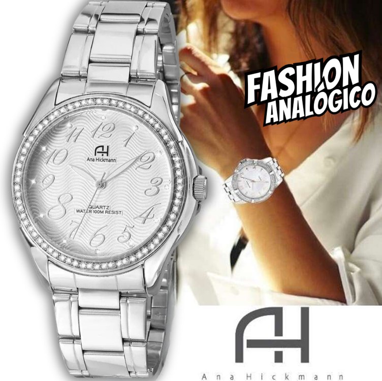 Relógio Feminino Analógico Ana Hickmann Fashion – AH20015Q Prata