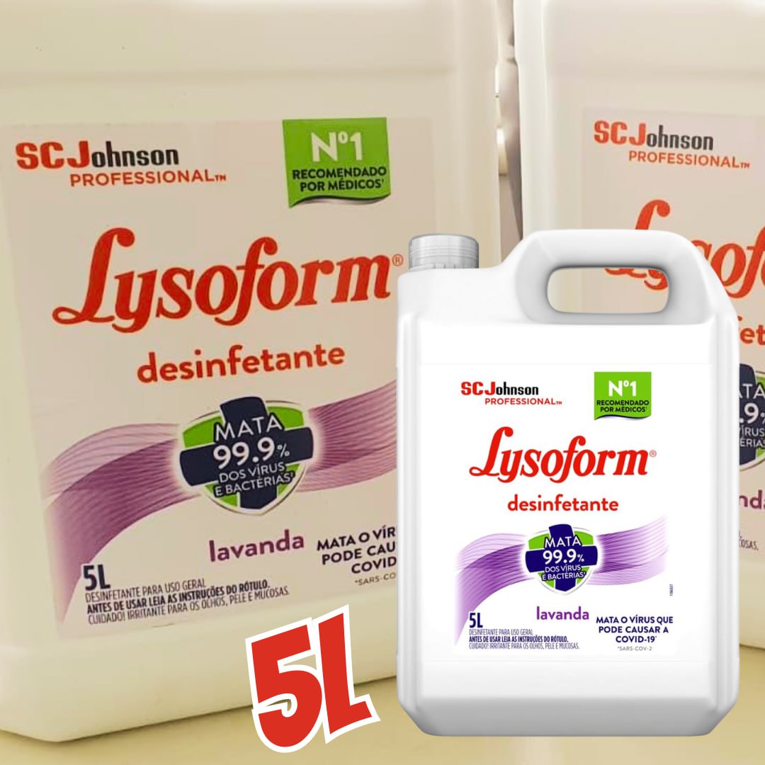 Lysoform Lavanda, Desinfetante Líquido, Limpeza Pesada e Eficiente, 5L