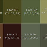 moss covered rock or tree palette