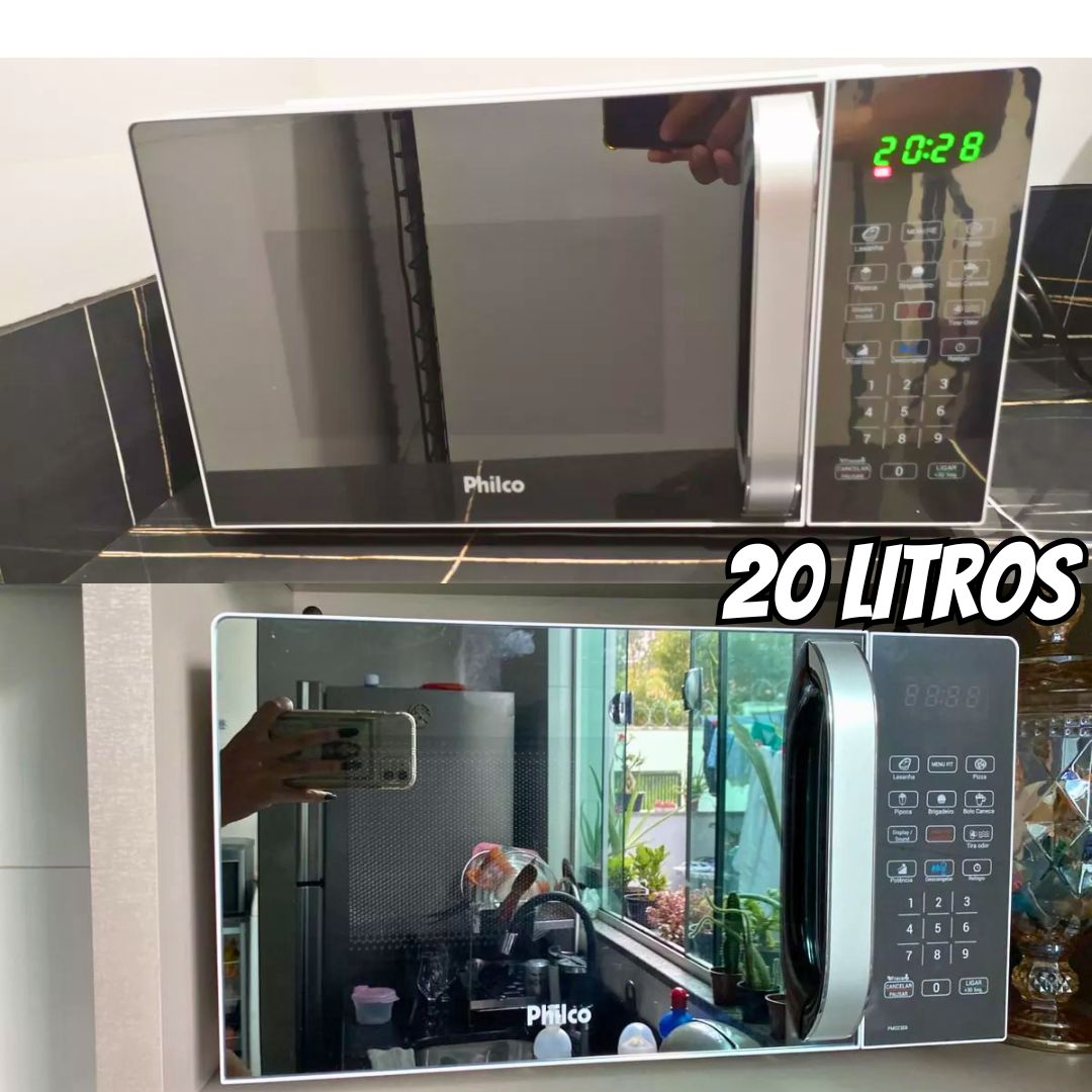 Microondas 20 Litros Philco PME25 1100w Limpa Fácil Espelhado