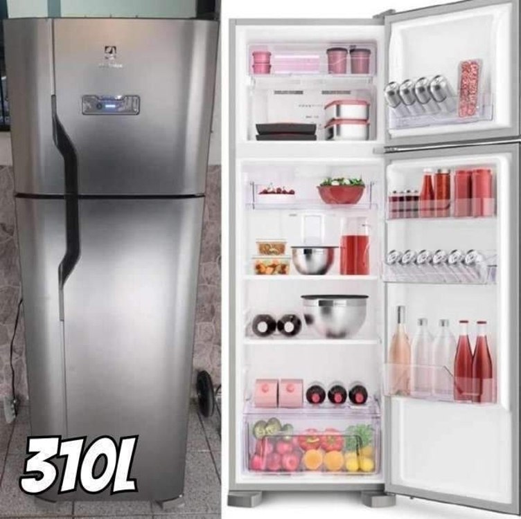 Geladeira frost free Electrolux TF39 inox com freezer 310L