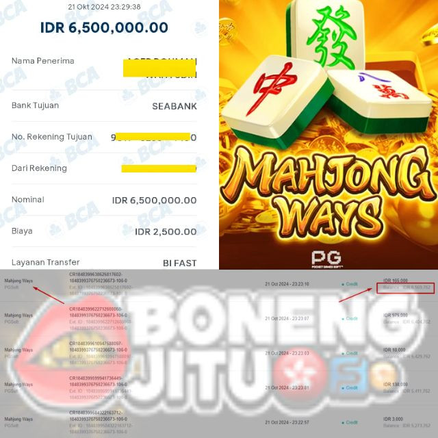 SELAMAT KEPADA ID XXXX JACKPOT PERMAINAN Mahjong Ways PGSoft DI WEB BONENGJITU