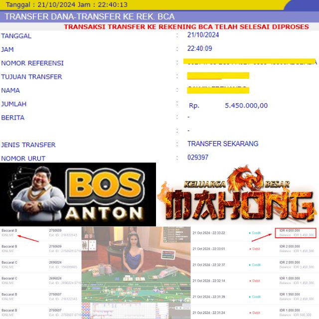 SELAMAT KEPADA ID XXXX JACKPOT PERMAINAN BACCARAT LIVEGAME DI WEB BOSANTON ( SITUS BARU TERBUKTI GACOR )