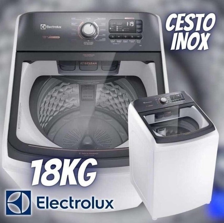 Máquina De Lavar 18kg Electrolux Brancacesto Inox Lei18 Cor Branco