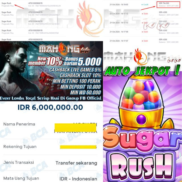 SELAMAT KEPADA ID XXXX JACKPOT PERMAINAN SUGAR RUSH PRAGMATIC PLAY DI WEB MAHONGTOTO