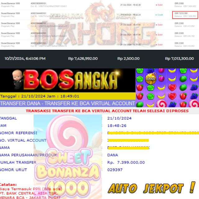 SELAMAT KEPADA ID XXXX JACKPOT PERMAINAN SWEET BONANZA 1000 PRAGMATIC PLAY DI WEB BOSANGKA