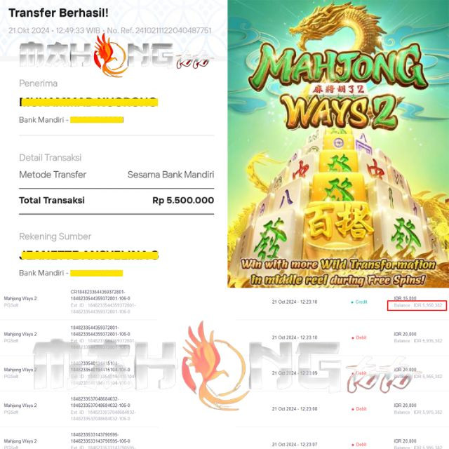SELAMAT KEPADA ID XXXX JACKPOT PERMAINAN Mahjong Ways 2 PGSoft DI WEB MAHONGTOTO