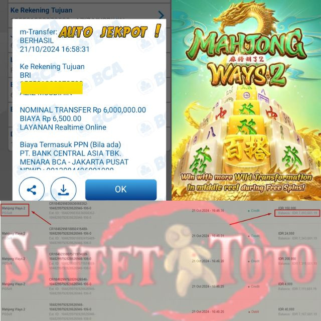 SELAMAT KEPADA ID XXXX JACKPOT PERMAINAN Mahjong Ways 2 PGSoft DI WEB SANTETTOTO