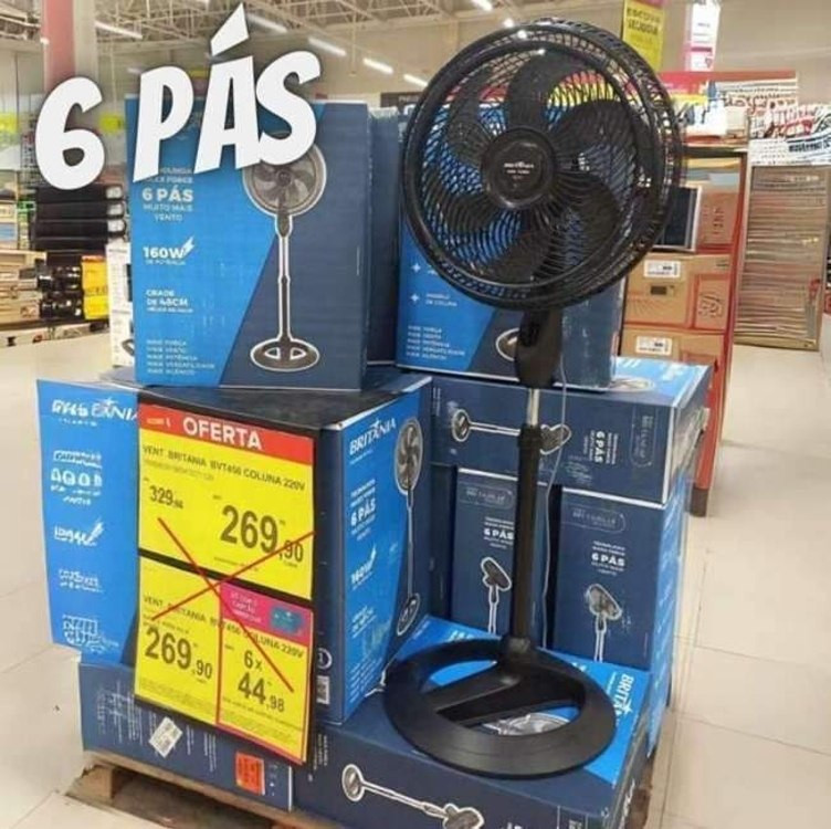 Ventilador de Coluna BVT450 Maxx Force e Hélice de 6 pás 160W Cor Preto Britânia 110V