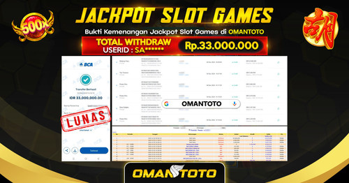 OMANTOTO JACKPOT SLOT GAMES Rp 33.000.000,-