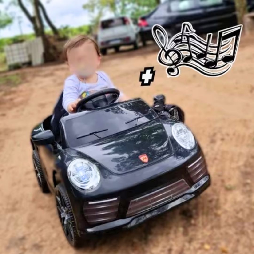 Carrinho Elétrico Infantil Mini Preto 12v Motorizado Música