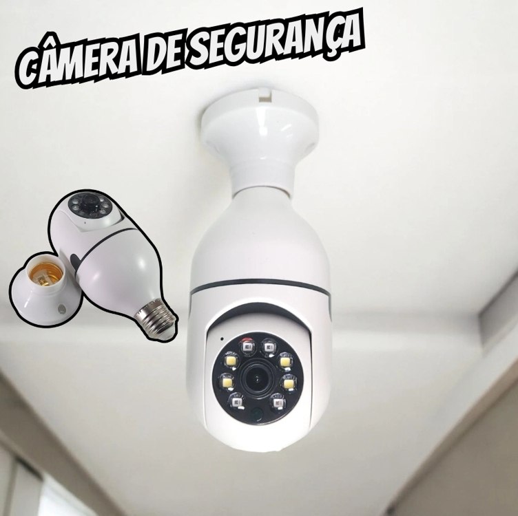 Câmera de Segurança Qkz KZ-818 Lâmpada Ip Wifi com Visão Noturna Cor Branco