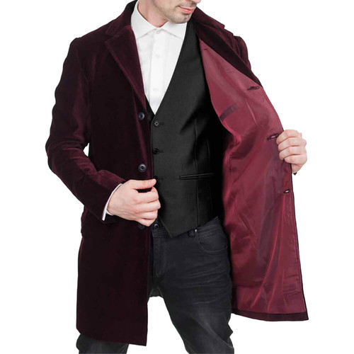 Leather Verse 12th Doctor Who Maroon Velvet Coat 2.jpg