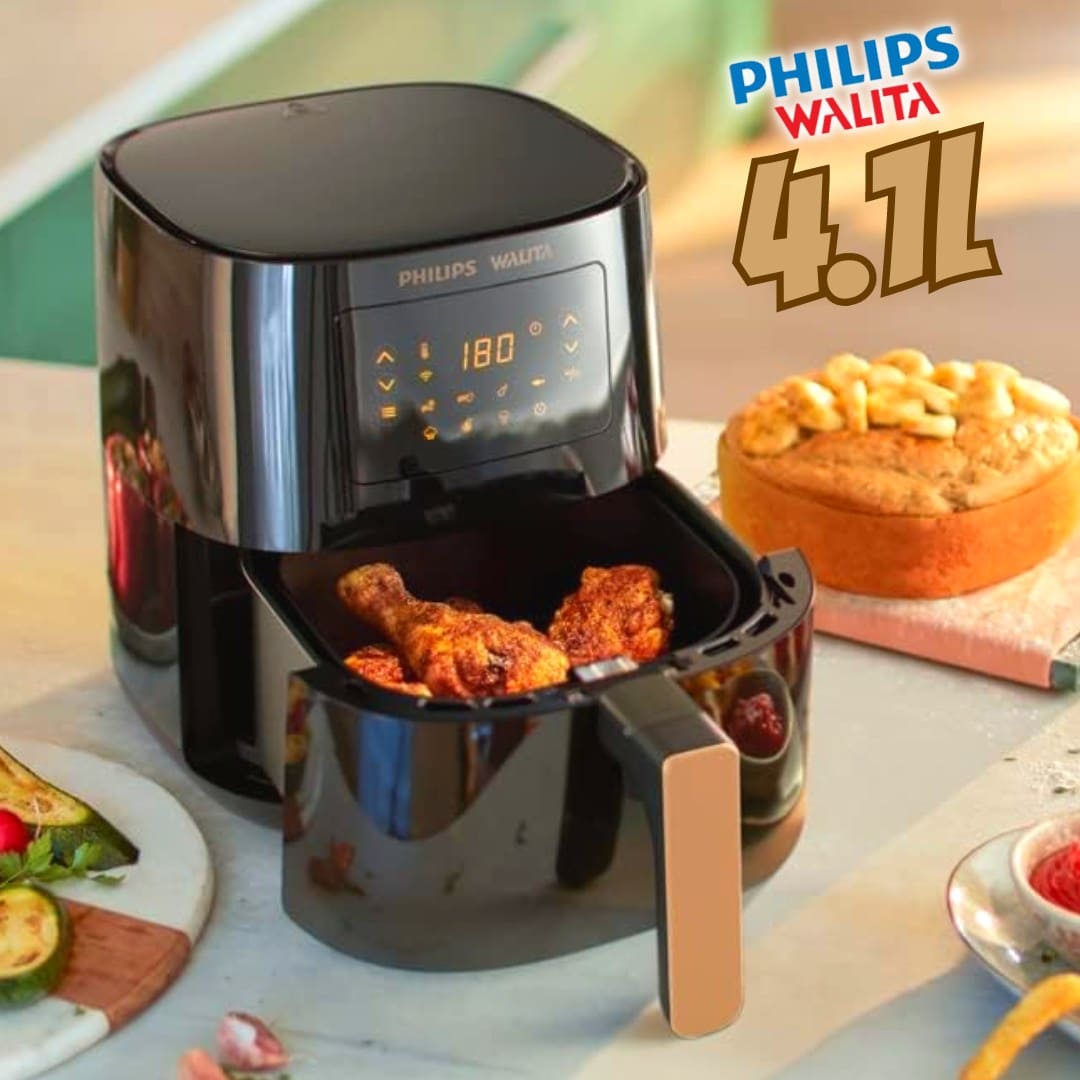 Fritadeira Airfryer Conectada Série 5000, Walita Preta, 4.1L de capacidade, 110V, 1400W – RI9255/81