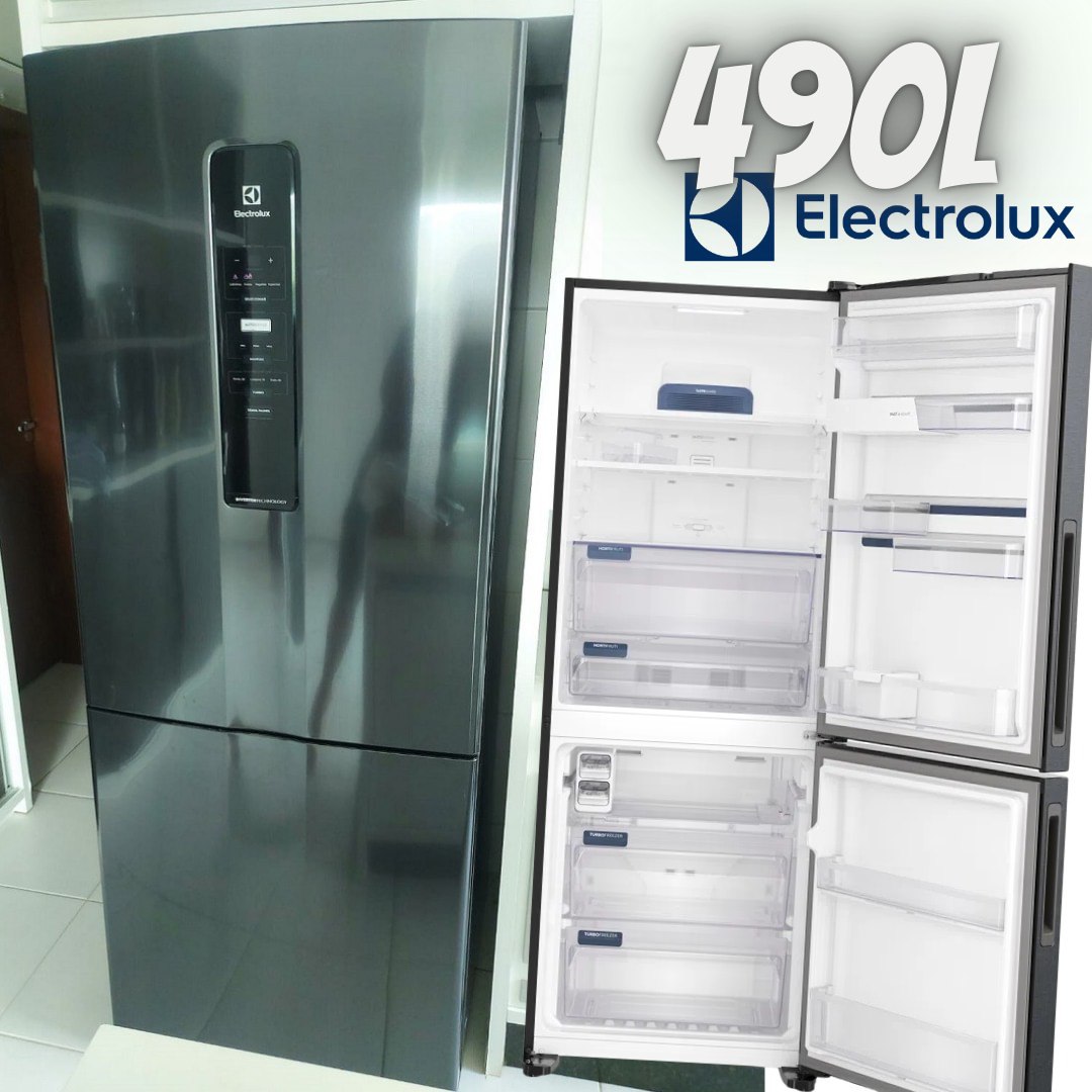 Geladeira inverter frost free Electrolux IB7B preta com freezer 490L 110V