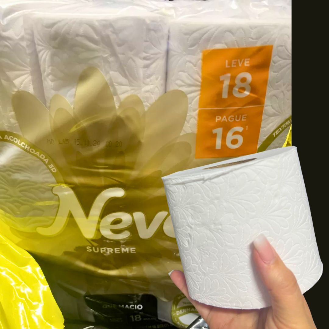 Neve Papel Higiênico Supreme Folha Tripla, 20m, Leve 18 Pague 16 Rolos