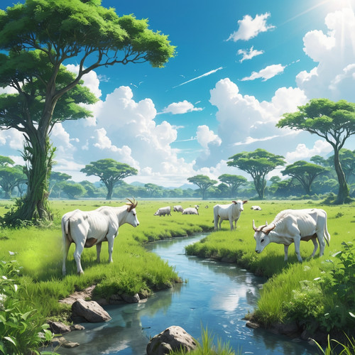 AlbedoBase XL Fantasy landscape of field with nature wild life 1.jpg