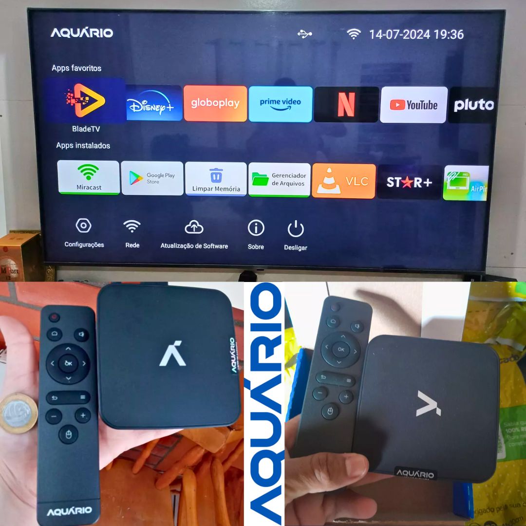 Tv Box Aquário Stv-3000 Plus 4k 16gb Preto Com 2gb Ram Tipo de controle remoto Padrão