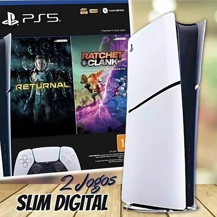 Console edição digital Sony Playstation 5 Ps5 Slim de 1 TB para console Ratchet & Clank Rift Apart Returnal