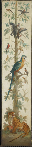 Unknown Декоративная роспись с растениями и животными, 1799, 218,5 cm х 47 cm, Холст, масло