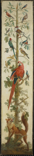 Unknown Декоративная роспись с растениями и животными, 1800, 218,5 cm х 48,5 cm, Холст, масло