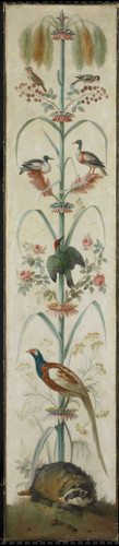 Unknown Декоративная роспись с растениями и животными, 1799, 219 cm х 47 cm, Холст, масло