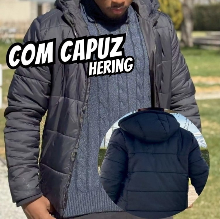 Jaqueta Básica Masculina Puffer Com Capuz Hering